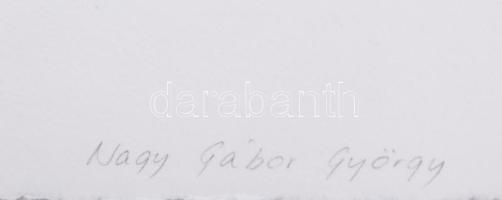 Nagy Gábor György (1966-): Rotáció (cím nélkül). Vegyes technika (sokszorosított grafika), papír, je...