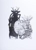 Vén Zoltán (1941-): Sámán (cím nélkül). Litográfia, papír, jelzett, művészpéldány EA VII/XIII számozással, lapméret: 70x50 cm