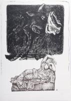 Vén Zoltán (1941-): Ariadné álma. Litográfia, papír, jelzett, próbanyomat, 64x49 cm