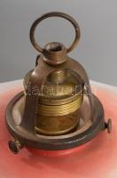 cca 1930 Art deco tejüveg lámpabúra, szerelékével, hibátlan, d: 26 cm