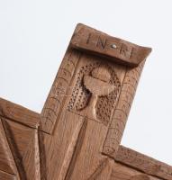 Antik faragott feszület, szöghiánnyal, 52x29 cm