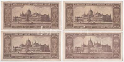 1946. 100.000.000P (9x) közte két sorszámkövető pár és egy közeli sorszámú "P 256 075074 - P 25...