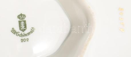 Antik szószkínáló edény, jelzett, lepattanással, kanállal, h: 21 cm