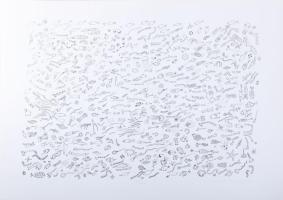 Luzsicza Lajos Árpád (1949-): Kavalkád (cím nélkül), 2003. Szitanyomat, papír, jelzett, számozott (16/20). 40x58 cm