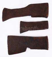 3 darab antik fejsze fej, h: 20 cm alatt