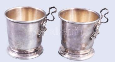 2 darab ezüst (Ag) pohár, dianás jelzés, nettó 134g