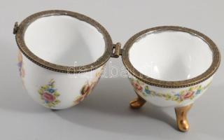 Jelzett tojás alakú bonbonier, m: 10 cm