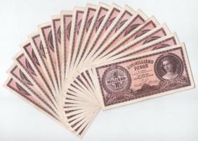 1946. 1.000.000.000P (18x), mind különböző sorozatszámú "R 024-R 336", közte egy enyhén eltolódott nyomatú T:VF-F szép papír Adamo P28