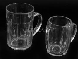 2 darab antik ivópohár, jelzett, kis kopással, m: 14 cm alatt