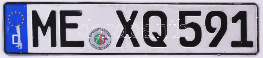 Fém reklámtábla, kopással, h: 52 cm