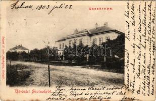 1903 Szolnok, Kaszárnya, laktanya. Szigeti H. udvari fényképész (fl)