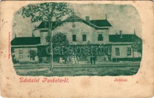 1927 Pankota, Pancota; indóház, vasútállomás. Bloch H. kiadása / railway station (fl)
