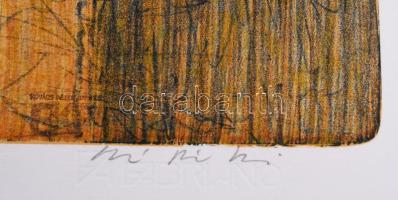 Kovács Péter Balázs (1955-): Titkos párbeszéd II., 2001. Litográfia, papír, jelzett, próbanyomat. Há...