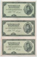 1946. 100.000.000MP (7x), közte egy enyhén eltolódott nyomat T:XF-F mind szép papír
Adamo P32