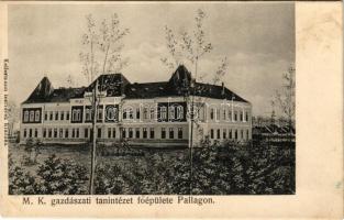 Pallag (Debrecen), M. K. gazdászati tanintézet főépülete. Kellermann testvérek kiadása (EB)