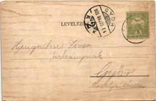 1905 Pannonhalma, Győrszentmárton; látkép madártávlatból, Győrszentmárton és Pázmánd felől. Dr. R. V...