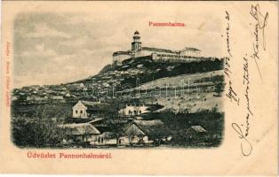 1902 Pannonhalma, Győrszentmárton; látkép. Berecz Viktor kiadása