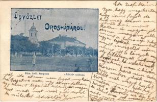 1899 Orosháza, Római katolikus templom, "Alföld" szálloda (r)