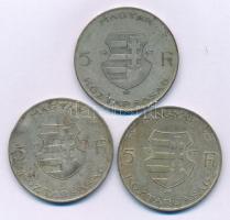 1947. 5Ft Ag "Kossuth" (3x) T:VF,F patina Adamo F8.1