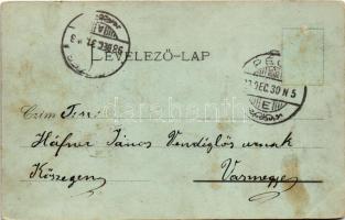 1898 Pécs, Takarékpénztár este holdfényben, építkezés. Blancz József kiadása (fa)