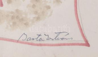 Barta István (1892-1976): Madár. Vegyes technika, papír, jelzett, üvegezett fakeretben. Néhány kevés...