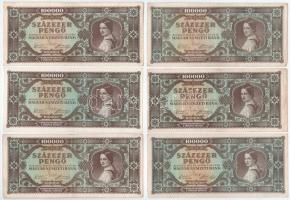 1945. 100.000P (6x) T:F közte szép papír Adamo P24