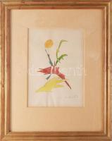 Barta István (1892-1976): Absztrakt táj, 1947. Vegyes technika, papír, jelzett, üvegezett fakeretben...