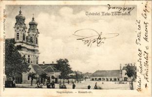 1904 Tata, Tata-Tóváros; Nagytemplom, Kossuth tér. Engländer és Társa kiadása (EB)