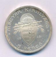 1938. 5P Ag "Szent István" T:AU patina Adamo P8.1
