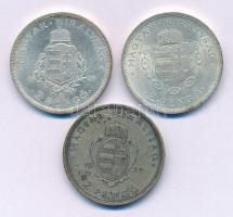 1935. 2P Ag "Pázmány" + 2P Ag "Rákóczi" + 1936. 2P Ag "Liszt Ferenc" - "Pázmány-sor" T:XF patina Hungary 1935. 2 Pengő Ag "Pázmány" + 2 Pengő Ag "Rákóczi" + 1936. 2 Pengő Ag "Liszt Ferenc" - "Pázmány-series" C:XF patina Adamo P7.1, P7.2, P7.3, Krause KM#513, KM#514, KM#515