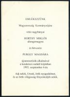 1993 Horthy Miklós újratemetésre szóló meghívó