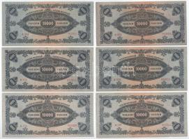 1946. 10.000MP (6x) mind kükönböző sorozatszámú "A 001-A 154" T:F szép papír
Adamo P29