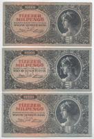 1946. 10.000MP (7x) mind különböző sorozatszámú "A 016-A 166" T:F szép papír
Adamo P29