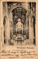 1901 Pécs, Székesegyház, belső. Fischer Ferenc kiadása (EB)