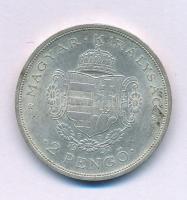 1935. 2P Ag "Rákóczi" T:AU,XF patina Adamo P7.2