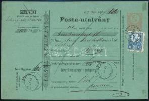1874 Postautalvány Réznyomat 10kr díjkiegészítéssel, "SZEGSZÁRD" - " OSIEK-ESSEK / U GOR.GRA."