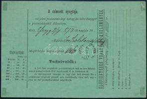 1874 Postautalvány Réznyomat 10kr díjkiegészítéssel, "SZEGSZÁRD" - " OSIEK-ESSEK / U ...