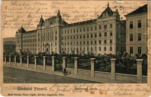 1905 Pécs, Hadapród iskola. Fürst Lipót kiadása (kis szakadás / small tear)