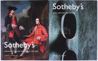 2005 Sotheby's 20th Century British Art. London, Sotheby's, 167 p. Gazdag képanyaggal illusztrált angol nyelvű aukciós katalógus. Kiadói papírkötés + 2004 Sotheby's Important British Paintings 1500-1850. London, Sotheby's, 158+2 p. Angol nyelven. Rendkívül gazdag képanyaggal illusztrált. Kiadói papírkötés.