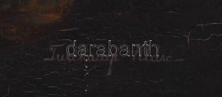 Turchányi Klára (XX. sz. első fele): Csendélet süteményekkel. Olaj, karton, jelzett, apró felületi s...