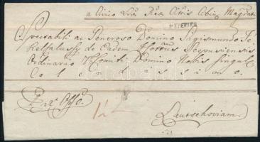 ~1828 Hivatalos 1,5 latos levél "v.EPERIES" sorbélyegzéssel (Rompes 30 p) Lőcse