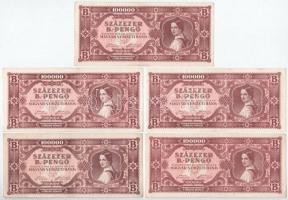 1946. 100.000BP (5x) T:VF-F szép papír
Adamo P36