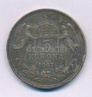 1907KB 5K Ag "Ferenc József" T:VF ph., patina Adamo K7