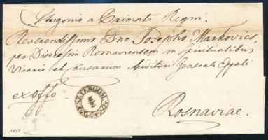 1851 Ex offo levél szép "ESZTERGOM" bélyegzéssel (Gudlin 150p) Rozsnyóra
