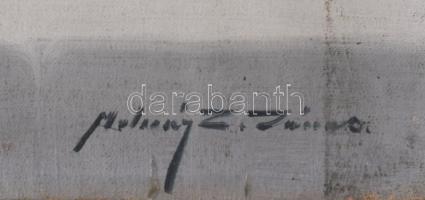 Molnár Z. János (1880-1960): Csendélet dinnyével és almákkal. Olaj, vászon, jelezve jobbra lent. Apr...