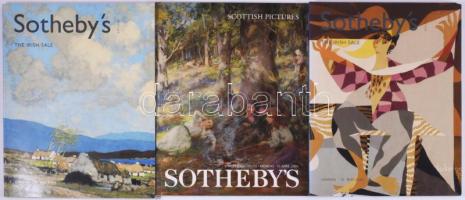 2000 Sotheby's Scottish Pictures. London, Sotheby, 88 p. Angol nyelven. Rendkívül gazdag képanyaggal illusztrált. Jelentős részben festmény és grafika. Kiadói papírkötés. + 2003-2004 Sotheby's The Irish Sale. Including Property from The Jefferson Smurfit Group. London, Sotheby's, 154 p.; 178+2 p. Angol nyelven. Rendkívül gazdag képanyaggal illusztrált. Jelentős részben festmény és grafika. Kiadói papírkötés.