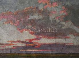 Gyökössy Lajos (1880-?): Naplemente. Olaj, vászon. Jelzett, dekoratív fakeretben. 22x28 cm