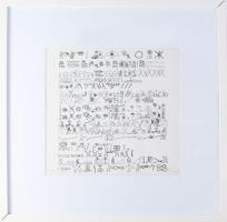 Várnagy Ildikó (1944-): József Attila töredékek. Szitanyomat, papír, jelzett, számozott (60/15). Üve...