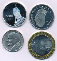 1991. 100Ft Cu-Ni "II. János Pál pápa látogatása" kapszulában + 3xklf külföldi "II. J...