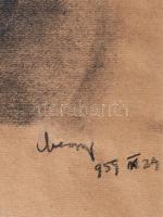 Olvashatatlan jelzéssel: Fiatal hölgy medállal. Ceruza, papír, 31x23 cm